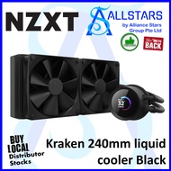 (ALLSTARS : We are Back / DIY PROMO) NZXT Kraken 240 (LCD, Black) All-in-one liquid cooler, AIO / 1.54 inch LCD non RGB fans (Black) (RL-KN240-B1) (Warranty 6years with TechDynamic)