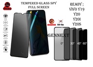 Tempered Glass Privacy Anti Spy Full Glue Vivo y19 y20 y20i y20s i s