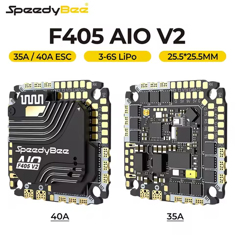 SpeedyBee F405 AIO 40A V2 H2 CNC/F405 V2 35A Flight Controller 25.5x25.5 3-6S Upgraded Flight Contro