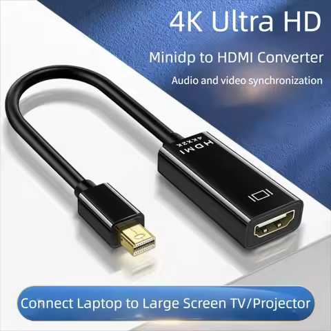 4K Mini DisplayPort to HDMI-compatible Adapter Male Mini DP to Female HDMI-Compatible Cable Converte