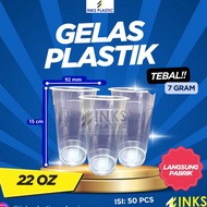 22 OZ FLAT THICK PREMIUM PLASTIC CUPS 22OZ