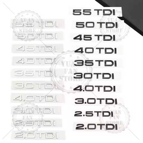 2.0 2.5 3.0 4.0 TDI 30 35 40 45 50 55 TDI Emblem Car Styling 3D Sticker ABS Logo Badge For A1 A3 A4 