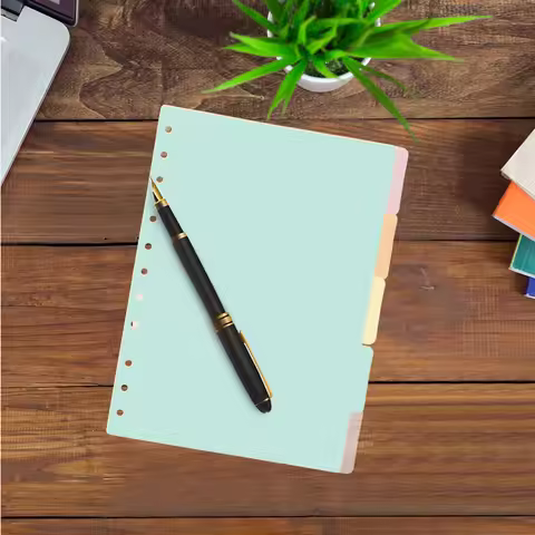 5Pcs Plastic Index Dividers B5 Size 11-Hole for Binder Loose Leaf Organizers Colorful Page Markers C