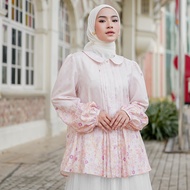 [NEW] Kalasiris - Raya Blouse with Floral Motif, Silk Material, Women's Sarimbit Top - Azalea Blouse