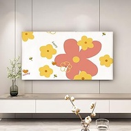 Bedroom Hanging TV Covers,Colorful Flowers Printing TV Cover,Waterproof Dust Cover,Desktop/Hanging TV Dust Cover TV Protection(Size:40-45IN(W90-99H52-65CM),Color:A)