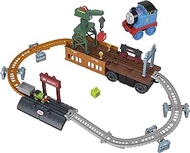 Thomas &amp; Friends Fisher-Price 2-in-1 Transforming Thomas Playset, push-along train and track set with storage and working crane for kids ages 3 &amp; up,Multicolor