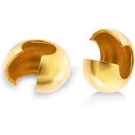 100pcs Crimp Beads for Jewelry Making - 18K Gold Crimp Bead Covers, Half Round Open Crimp Bead Knot 