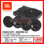 JBL SET ลำโพงแกนร่วม 2 คู่ (4 ดอก) + ซับบ็อก | JBL STAGE3 637F / JBL STAGE1 62 | BASSPRO SL2 สำหรับต
