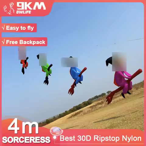 9KM 4m Sorceress Kite Line Laundry Kite Soft Inflatable Ripstop Nylon with Bag for Kite Festival (Ac