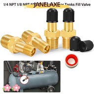 JANELAXE932JN Schrader Valve, Brass Anti-Corrosion Air Compressor Tanks Fill Valve, 1/4 NPT 1/8 NPT 