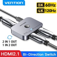 Vention HDMI 2.1/2.0 Splitter 8K 60Hz 4K 120Hz for TV  PS5/4 HDMI-compatible Monitor Projector HDMI 2.1 Switcher