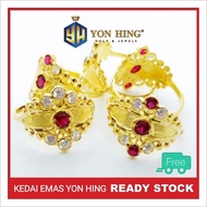 Cincin Design India Pelbagai Saiz 13 14 15 16 17 Emas 916 Yon Hing
