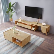 CLASSIC FURNITURE - 北歐伸縮實木電視櫃簡約客廳伸縮地櫃小戶型茶几電視櫃組合影視櫃220CM（電視櫃）