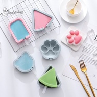 chuffed Simple Popsicle Watermelon Cat Claw Bear Shape Silicone Ice Cream Mold With Lid Cheese Grid Popsicle Mold Well