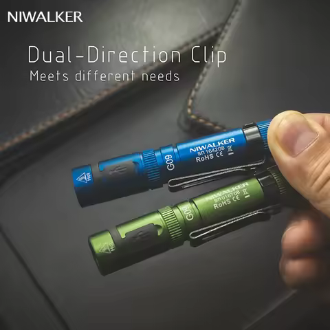 Niwalker G09 Penlight Mini Recargable Flashlight High Power Cool White 6500k EDC Light Dual Directio