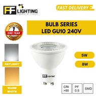 FFL LED GU10 BULB 5W/8W DAY LIGHT/WARM WHITE FF LIGHTING GU10 LED BULB EYEBALL BULB SPOTLIGHT BULB.