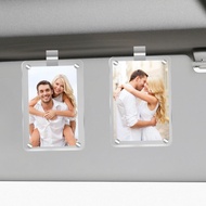 2Pcs Car Visor Picture Holder Magnetic Clear Acrylic Frame 2.36"x3.5 Wallet Size Print Display Ideal