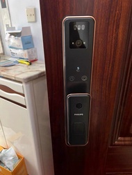 古銅色 飛利浦電子鎖 3D人臉辨識智能電子鎖 Face Philips DDL301-FVP 人臉識別電子鎖 連安裝  一年保養