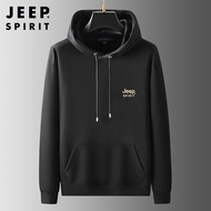 JEEP SPIRIT เสื้อกันหนาวผู้ชายใหม่ Hooded เสื้อกันหนาวหนาเสื้อกันหนาวผ้าฝ้ายหลวมกีฬากลางแจ้งเสื้อกัน