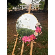 WEDDING WELCOME BOARD/MIRROR/CERMIN/CERMIN BULAT/CEPAT SIAP HARGA MAMPU MILIK