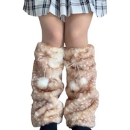 Gyaru Y2K Furry Animal Print Leg Warmers - Harajuku Inspired