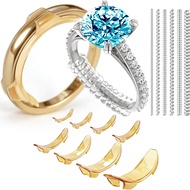Ring Sizers for Loose Rings 14-PCS 2-in-1 Gold Ring Tightener Kit Invisible Clips Guards and Coils A