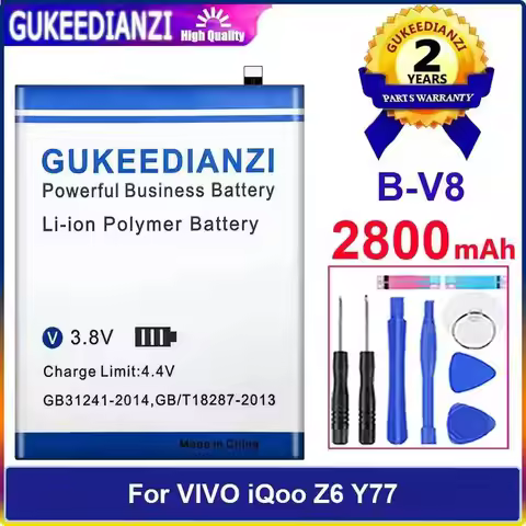 Mobile Phone Battery B-V8 2800mAh For Vivo Iqoo Z6 Y77 Environmentally Friendly Fast Charging