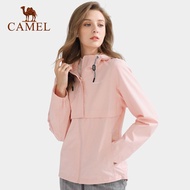 Camelเสื้อโค้ตกันหนาวสำหรับผู้หญิงแฟชั่นแจ็คเก็ตกันน้ำกันลมสำหรับผู้หญิงเสื้อโค้ตมีฮูดหญิง