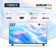 Megra QLED TV 50 Inch Smart TV Bezel-Less Quantum Dot 4K UHD Netflix Certified TV LED Smart Televisi