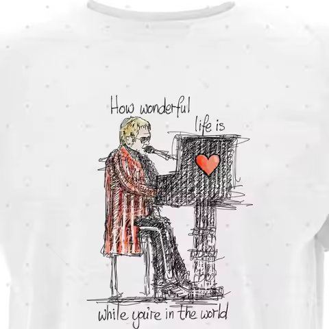 2026 men T-Shirt Hoodie Elton John – Your Song Mums Piano and Keyboards Pop Mod Reggae Irish Romanti