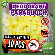 EASYWARE 2023 [10PCS SET] Para Block Deodorant Toilet Ubat Gegat Serai Wangi Penghalau Lipas Tikus -