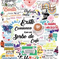 100PCS Vibrant and Inspiring Coffee Art Stickers with Motivational Quotes, Perfect for Your Space or