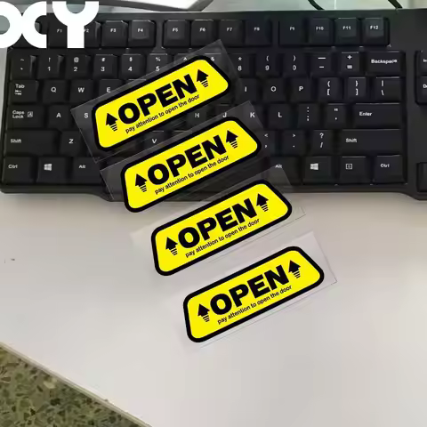 XY 4pcs/set Reflective Open Sticker Door Open Warning Safety Car Styling Car Sticker Auto Decor Drop