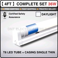 (Full Set) T8 LED Light Tube Set 10W 20W 24W 36W 55W Daylight Tube With Casing Siling Kalimantang Di