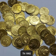 uang logam koin coin 500 rupiah kuningan melati besar th 1992