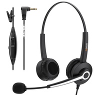 Wantek Phone Headset with Microphone Noise Cancelling, Telephone Headsets 2.5mm Jack Work for Panaso