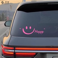 [Healing Smiley Face] Happy Car Sticker Healing Text Smiley Face Sticker Electric Car Sticker Waterp