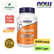 [Ready Stock] NOW Foods, Glycine, Neurotransmitter Support, 1000mg, 100 Veg caps