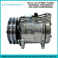• Universal Sanden 507 2A (12V) • (O Ring & Flare) Air Cond Compressor (Aftermarket) • Winter Air •