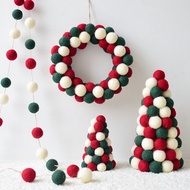 【2nd 50% off】3CM wool felt ball string decoration diy Christmas tree wreath pendant Christmas gift