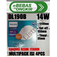 PHILIPS DL190B 14W MULTIPACK PACK CONTENTS 4 PCS WHITE 865 6500K DOWNLIGHT LED LED11 D150 6inch 14W 