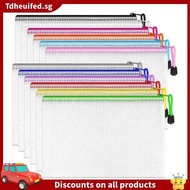 [In Stock]Grid File Bag Zipper File Bag Store File Grid Bag Mesh Storage Bag Transparent File Bag De