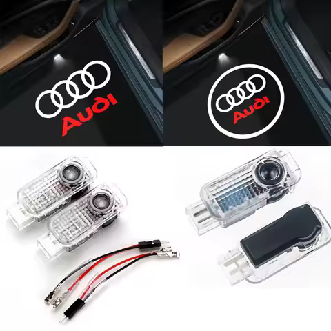 2pcs Car Door Decoration Laser Projector Logo Lights LED HD Welcome Lamp For Audi A1A3 8P 8V A4 A5 A