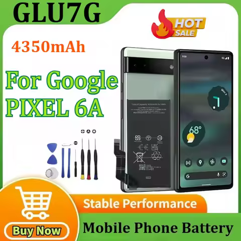 2025 Years New GLU7G 4350mAh Replacement Battery for Google PIXEL 6A Mobile Phone Batteria+ Tools