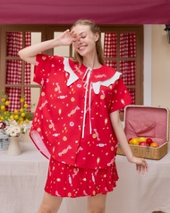 VACAY INDEED | SET Mila  + Ami Skorts ลาย Candy Shop (เซ็ท เสื้อ+กระโปรงกางเกง) /พร้อมส่ง