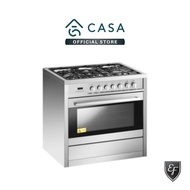 EF 90CM 5 BURNERS FREESTANDING COOKER WITH FULL SIZE OVEN - GC AE 9650 A SS