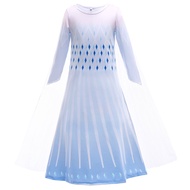 Frozen 2 Costume for Girls Princess Elsa Dress White Ball Gown Birthday Kids Snow Queen Cosplay Clothing