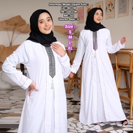 Galeri Abaya - Abaya Putih Dress Turki 799 Terbaru 2022 2023 Abaya Putih Polos Abaya Putih Arab Mewa