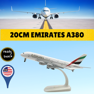 1:400 20cm Emirates Airbus A380 Diecast Metal Airplane Model Aircraft Toy with Landing Gear & Displa
