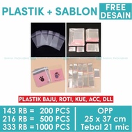Sablon Plastik OPP lem / seal | 25 x 35 cm | Sablon 1 Warna